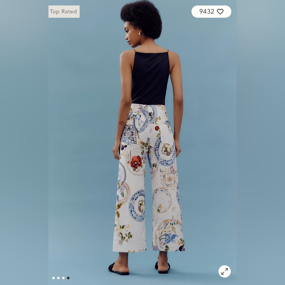 Anthropologie Colette Cropped Wide Leg Pant - Picture 2 of 4